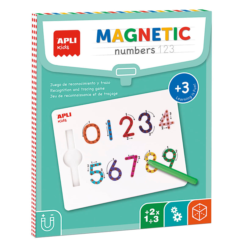 APLI Kids 19264 Magnetische Lerntafel – Zahlen 123 – Lernen Sie die Zahlen von 0 bis 9, inklusive Magnetstift