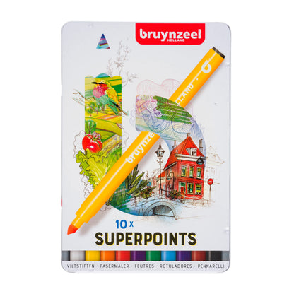 Bruynzeel - Bruynzeel Super Point Viltstiften Set 10