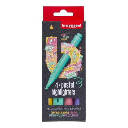 Bruynzeel - Bruynzeel Markeerstiften Set Pastel 4 Kleuren