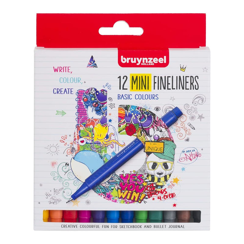 Bruynzeel - Bruynzeel Fineliner Mini Set 12 Kleuren