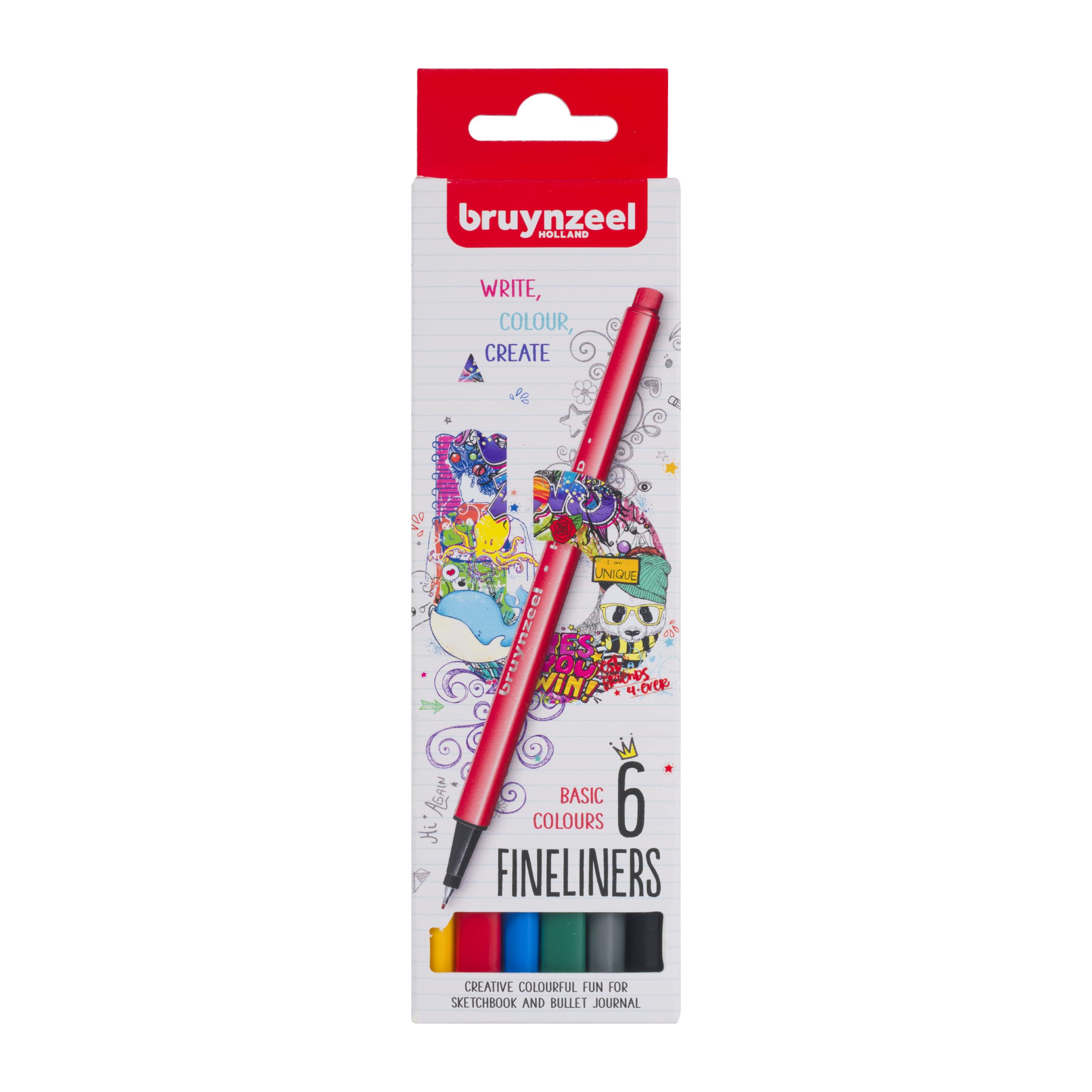 Bruynzeel Royal Talens Fineliner, Set van 6 (60241006