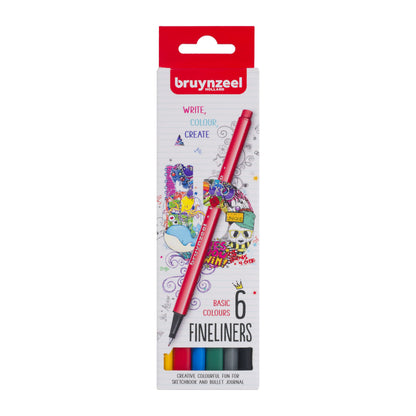 Bruynzeel Royal Talens Fineliner, Set van 6 (60241006