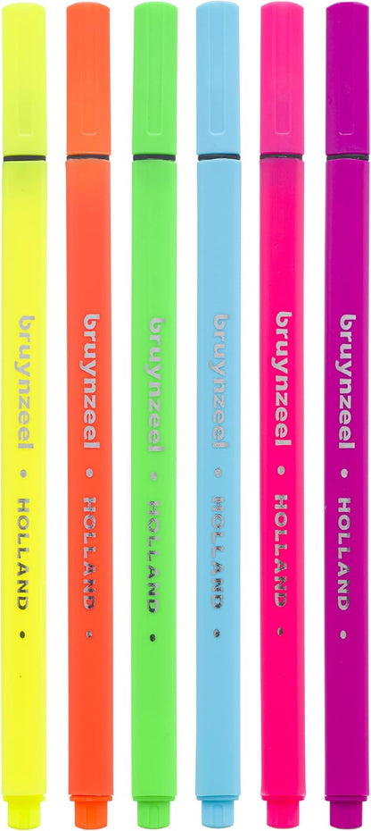 Bruynzeel - Bruynzeel Fineliner Set Neon 6 Kleuren