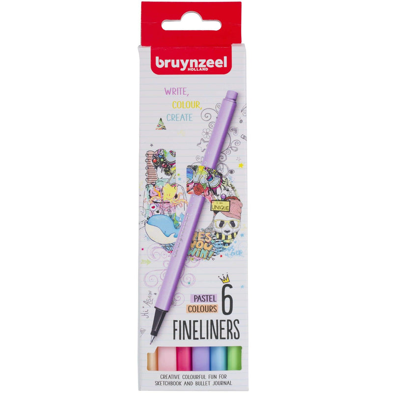 Bruynzeel - Bruynzeel Fineliner Set Pastel 6 Kleuren