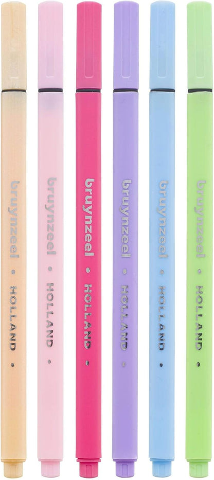 Bruynzeel - Bruynzeel Fineliner Set Pastel 6 Kleuren