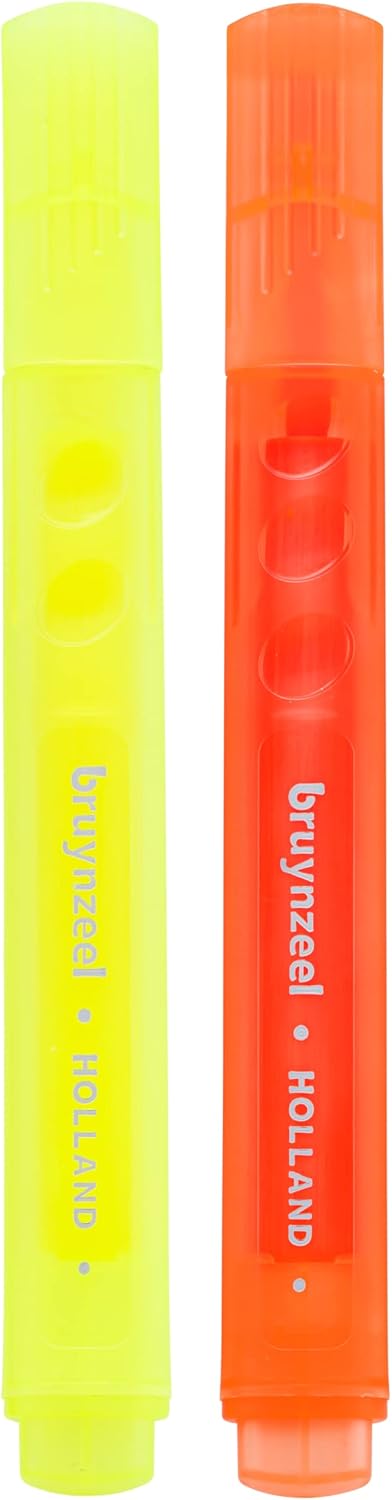 Bruynzeel Neon Highlighters - Set da 2 pezzi, colore: Giallo/Arancione