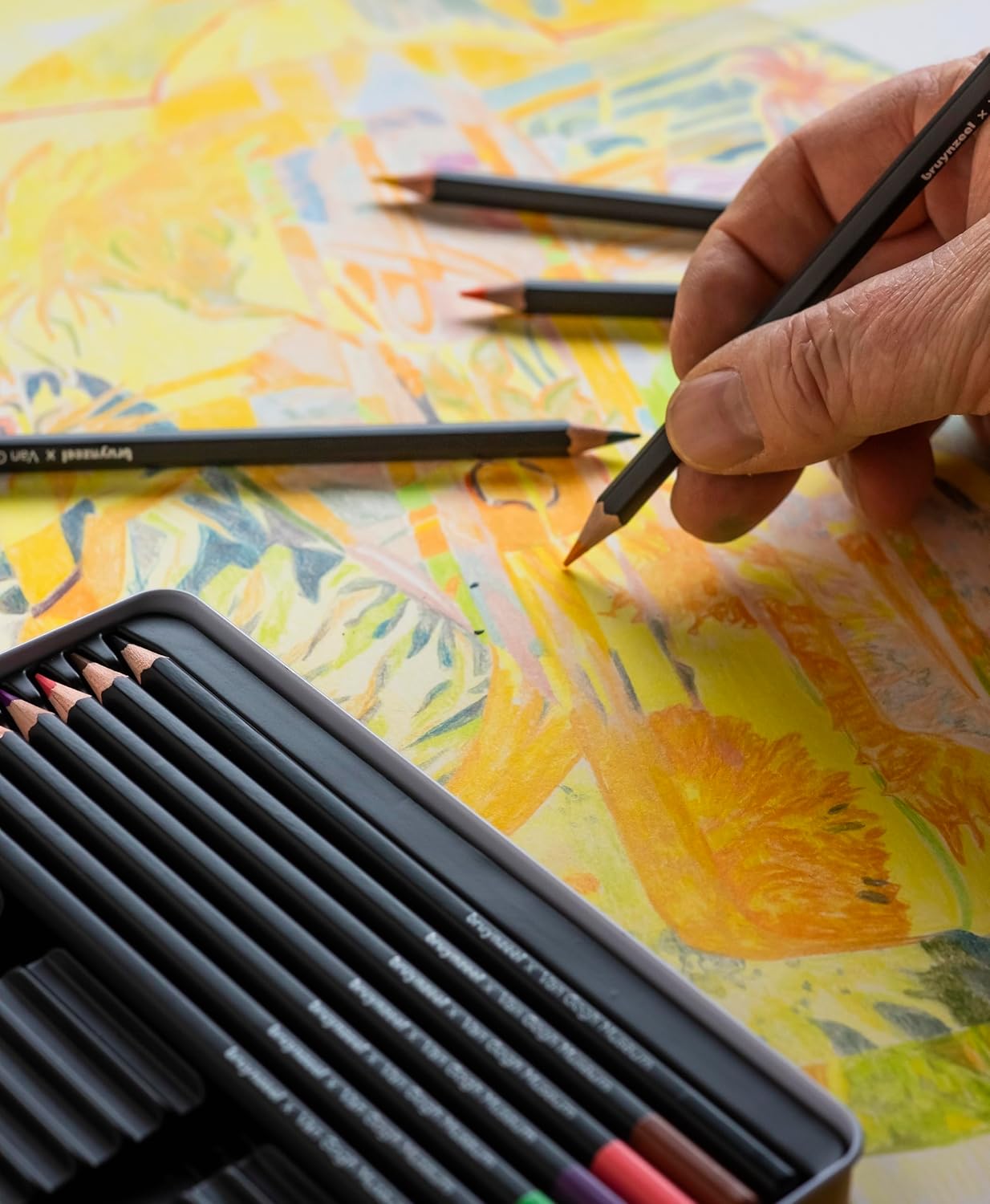 Bruynzeel Van Gogh Museum x Royal Talens - Stagno di matite colorate 12 colori - Design dei girasoli