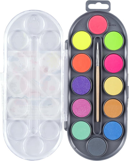 Bruynzeel - Bruynzeel Kids Waterverf Set Van 12 metallic & Neon Kleuren