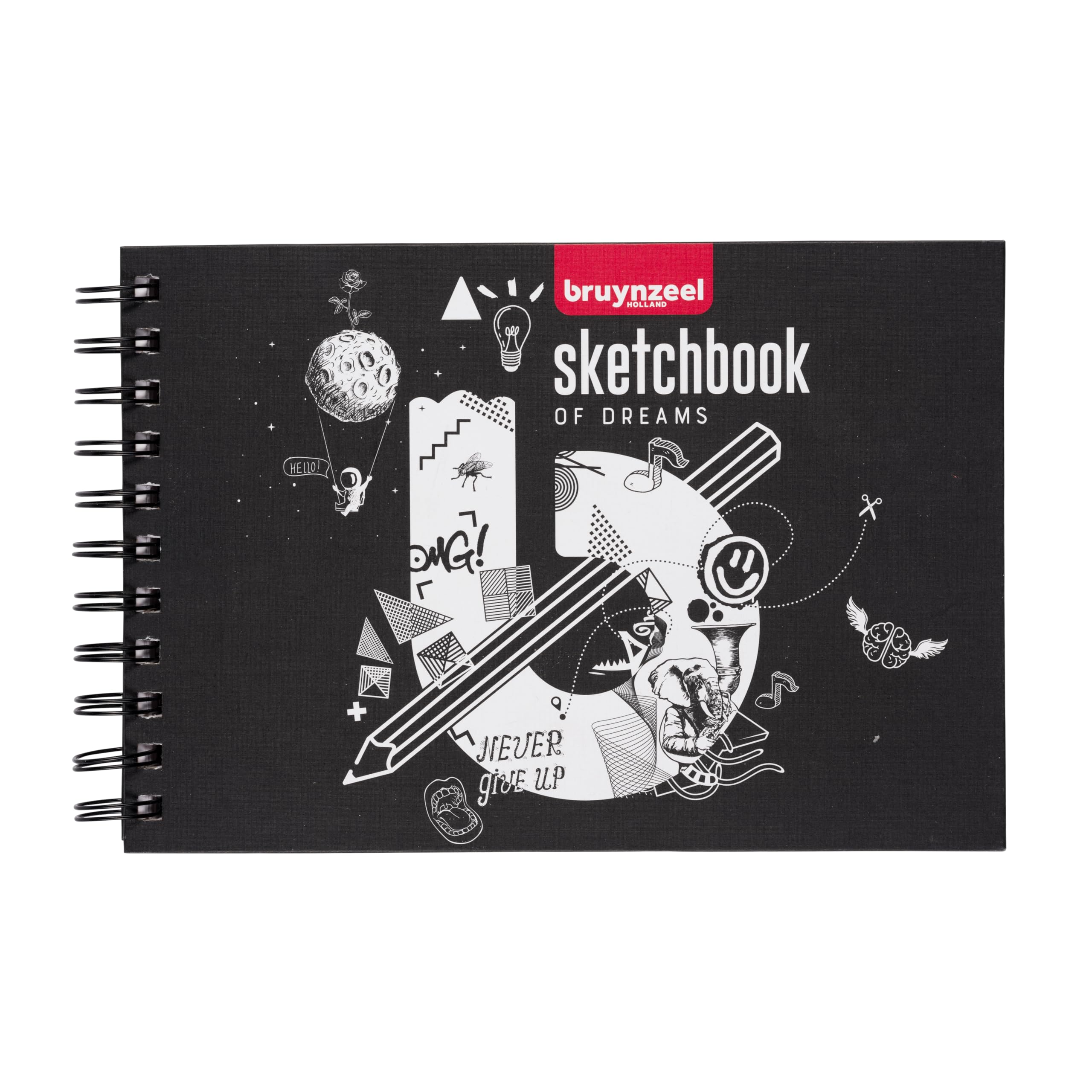 Bruynzeel Skizzenbuch, A5, 140 g/m², 80 Blatt, 21 cm Länge x 14,8 cm Breite