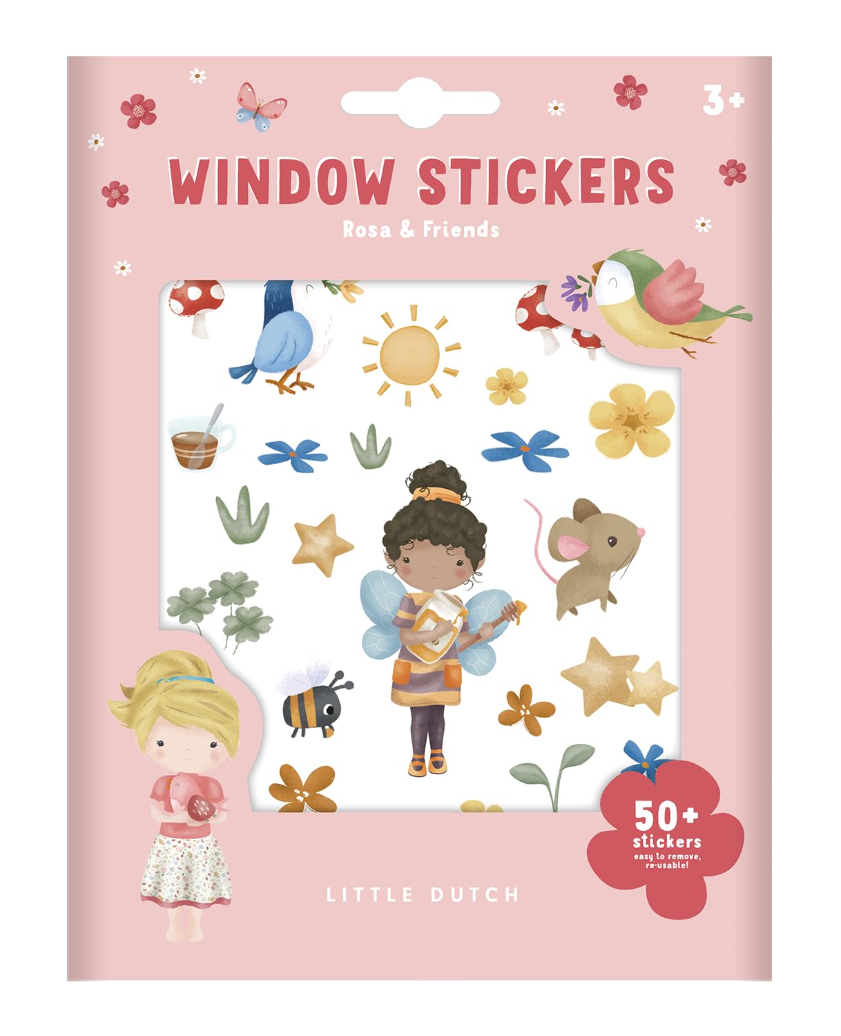 Little Dutch 125582 Window Sticker/Sticker - Pink & Friends