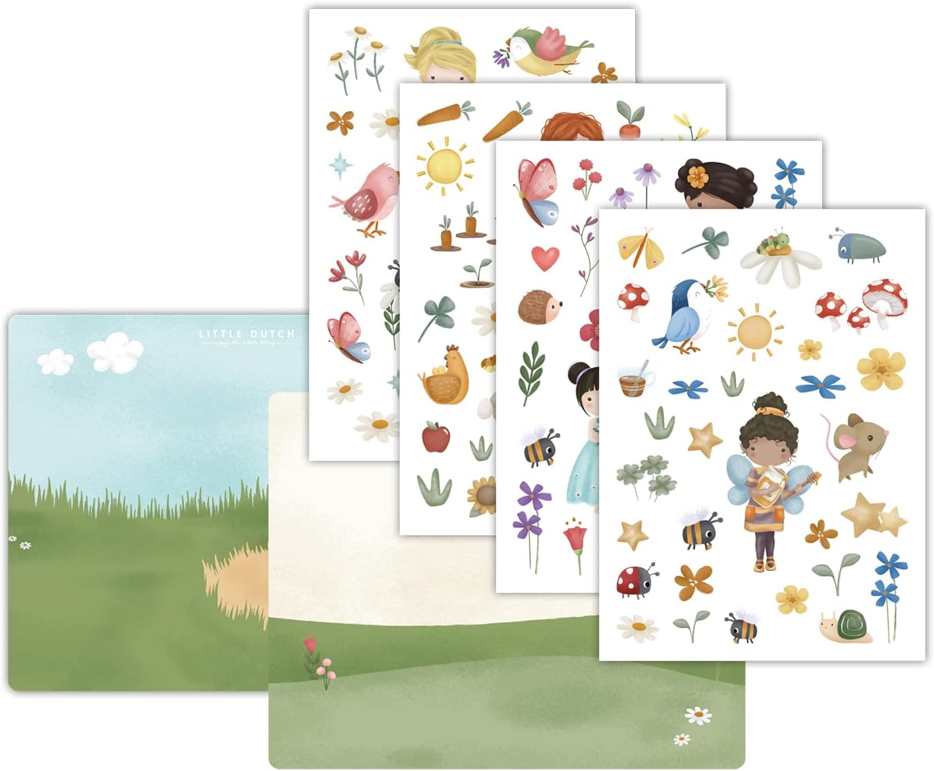 Little Dutch 125582 Window Sticker/Sticker - Pink & Friends