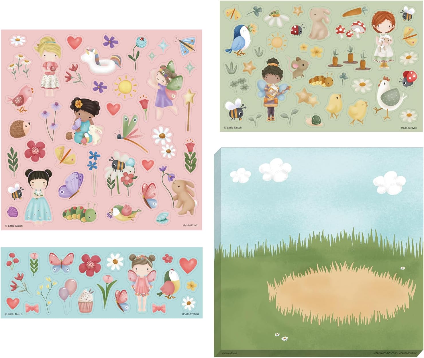 Little Dutch 125636 Set di adesivi/adesivi – Rosa & Friends
