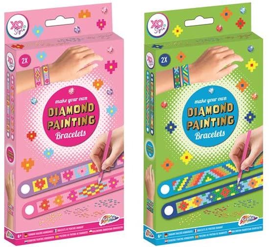 Grafix - Diamond Painting Armbanden Roze 2st.