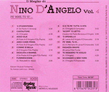 Il Meglio Di Nino D`Angelo Vol. 4 - Pe` Mme, Tu Si