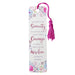 Christian Art Gifts Scripture Bookmark | Serenity Prayer | Inspirational Pink Floral Bookmark for Women w/Tassel