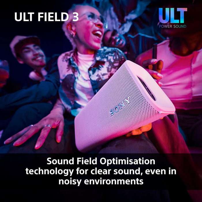 Sony ULT FIELD 3 - Portable Bluetooth Speaker with ULT POWER SOUND, 24hr Battery, IP67, Waterproof, Dustproof, Shockproof, Detachable Shoulder Strap, Compact