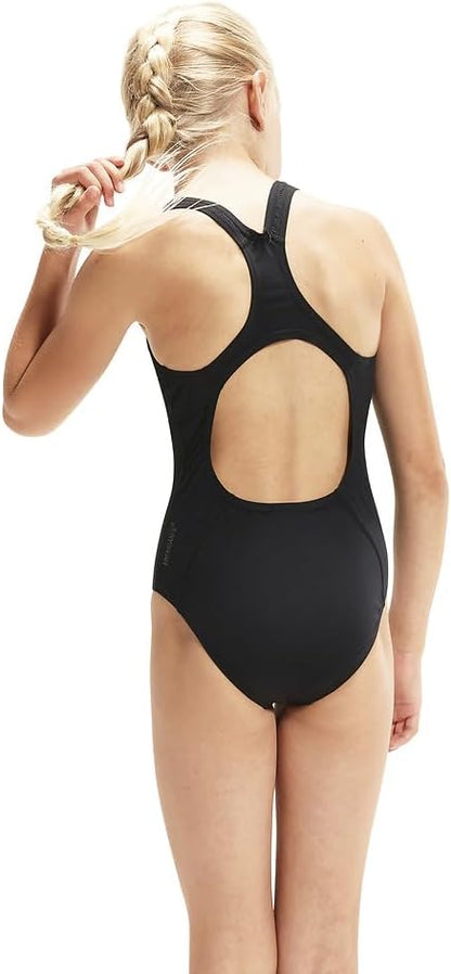 Speedo Girl's Eco Endurance+ Medalist Swimsuit | Chlorine Resistance | Recycled Fabric | Comfort Fit | Swimming Lessons | Swim Holiday Swimsuit (Pack of 1