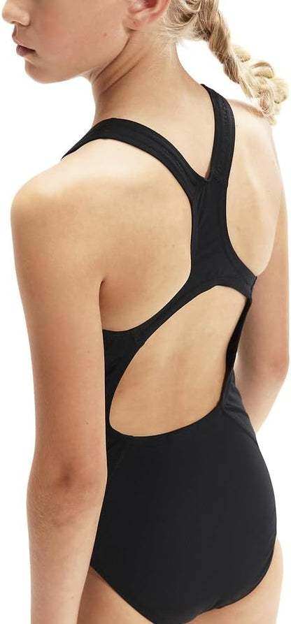 Speedo Girl's Eco Endurance+ Medalist Swimsuit | Chlorine Resistance | Recycled Fabric | Comfort Fit | Swimming Lessons | Swim Holiday Swimsuit (Pack of 1