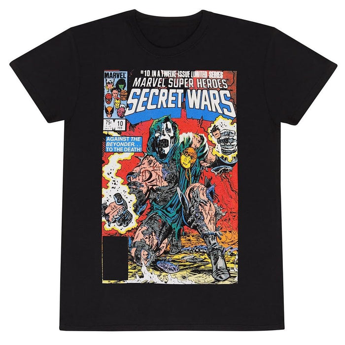 Official Marvel Universe Secret Wars Unisex Black T-Shirt, Large