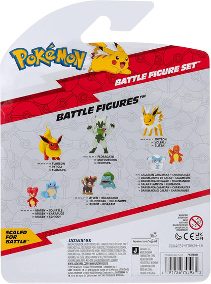 Pokémon Battle Figure 3 Pack - Features 2-Inch Charmander and Trubbish and 3-Inch Poliwhirl Battle Figures