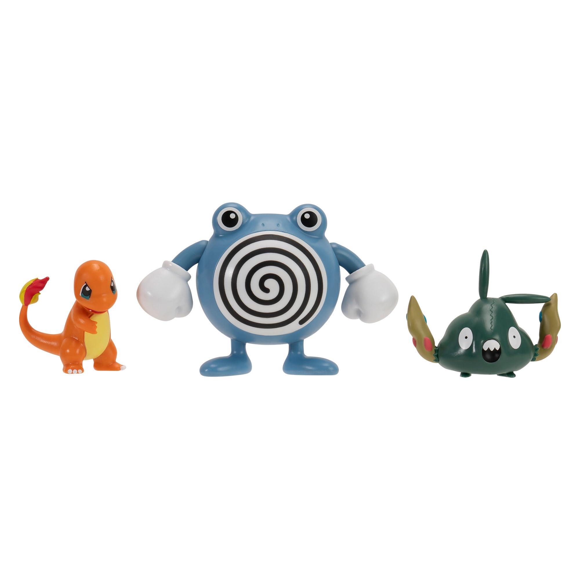 Pokémon Battle Figure 3 Pack - Features 2-Inch Charmander and Trubbish and 3-Inch Poliwhirl Battle Figures