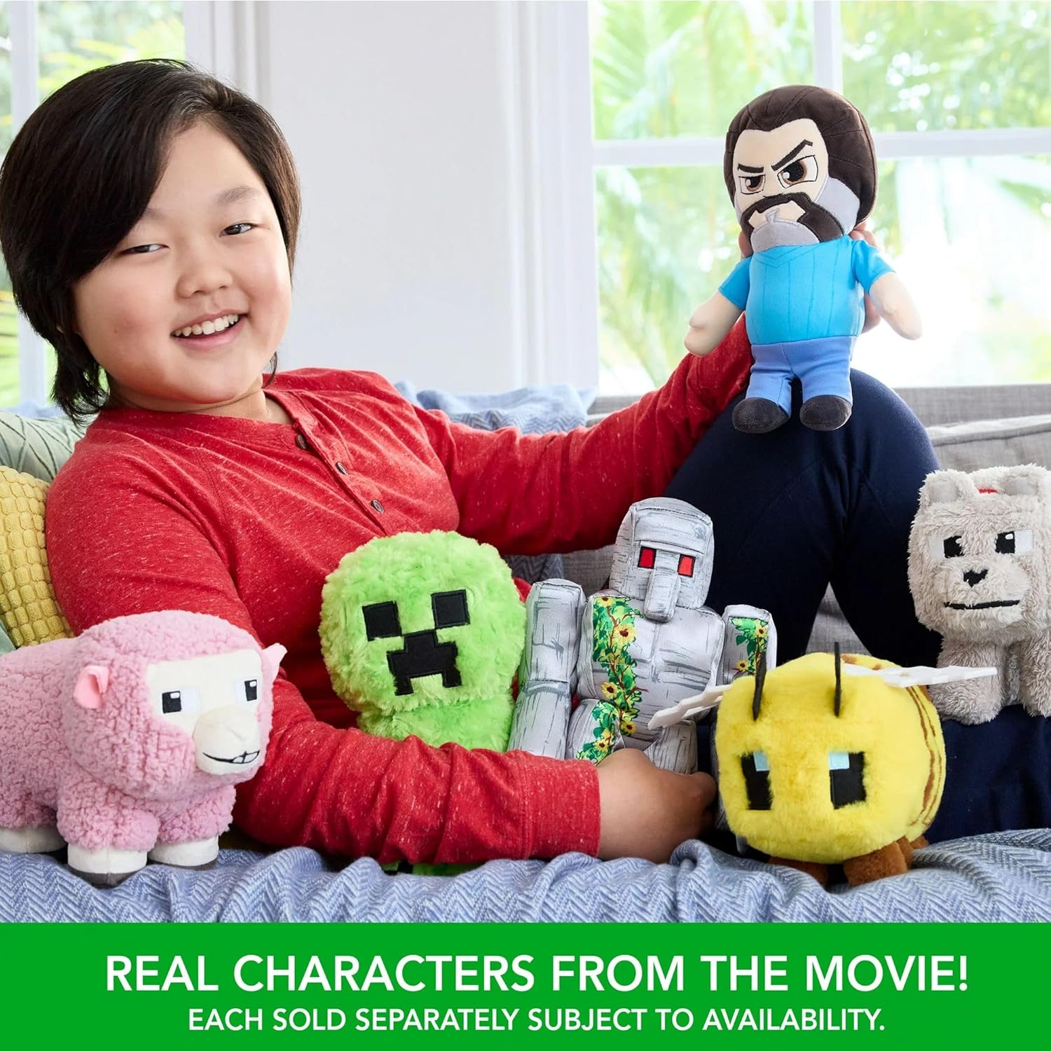 Minecraft Basic Plush Dennis The Wolf, 8-inch Collectible Soft Doll Inspired by The Movie Inspired by The Video Game