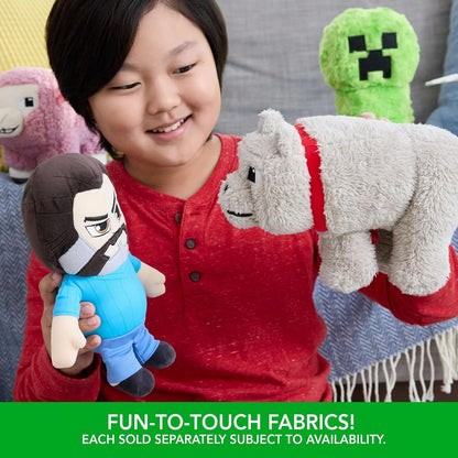 Minecraft Basic Plush Dennis The Wolf, 8-inch Collectible Soft Doll Inspired by The Movie Inspired by The Video Game