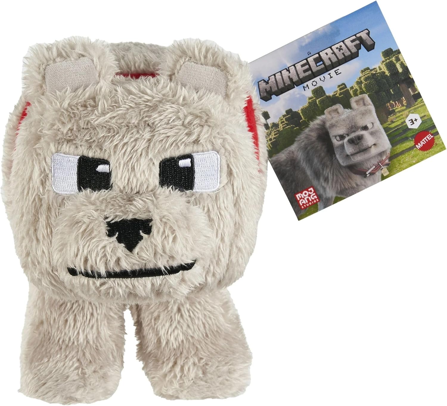Minecraft Basic Plush Dennis The Wolf, 8-inch Collectible Soft Doll Inspired by The Movie Inspired by The Video Game