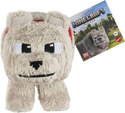 Minecraft Basic Plush Dennis The Wolf, 8-inch Collectible Soft Doll Inspired by The Movie Inspired by The Video Game