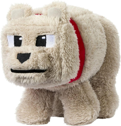 Minecraft Basic Plush Dennis The Wolf, 8-inch Collectible Soft Doll Inspired by The Movie Inspired by The Video Game
