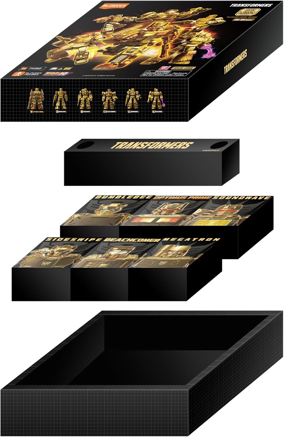 BLOKEES Transformers Limited Edition Gold | Series 2 | Golded Lagoon Defense | Model Kits for Ages 10+ | Collectible Action Figure Building Set | Toy Gift for Kids & Adults|6 Action Figure Kits