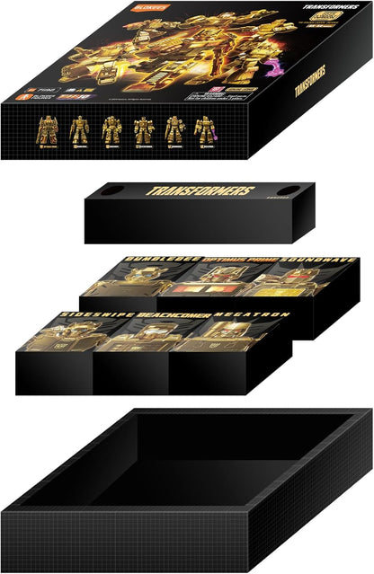 BLOKEES Transformers Limited Edition Gold | Series 2 | Golded Lagoon Defense | Model Kits for Ages 10+ | Collectible Action Figure Building Set | Toy Gift for Kids & Adults|6 Action Figure Kits