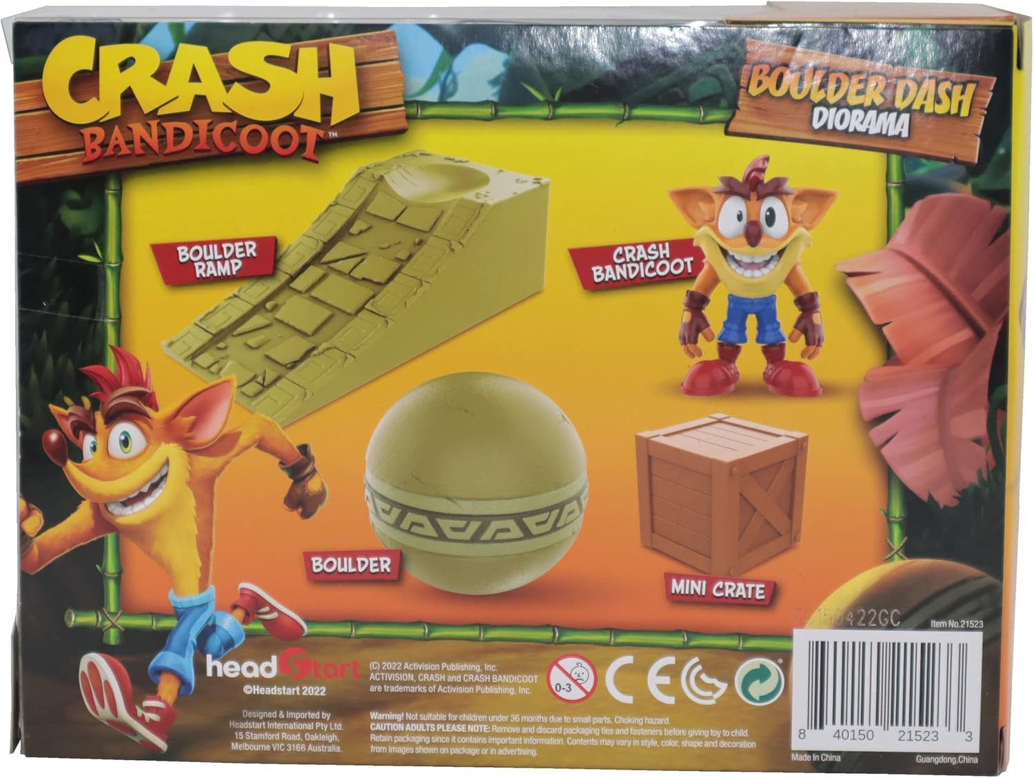 Crash Bandicoot Bandai Boulder Dash Diorama | Play Set Includes 6cm Crash Collectable Figure With Boulder Ramp And Crate Based On Video Games | Great Girls And Boys Toys