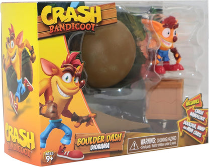 Crash Bandicoot Bandai Boulder Dash Diorama | Play Set Includes 6cm Crash Collectable Figure With Boulder Ramp And Crate Based On Video Games | Great Girls And Boys Toys