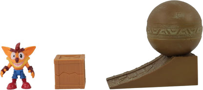 Crash Bandicoot Bandai Boulder Dash Diorama | Play Set Includes 6cm Crash Collectable Figure With Boulder Ramp And Crate Based On Video Games | Great Girls And Boys Toys
