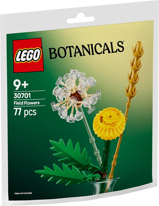 LEGO Botanicals Field Flowers, 77 Pieces, Ages 9+, Paper Bag Building Set 30701