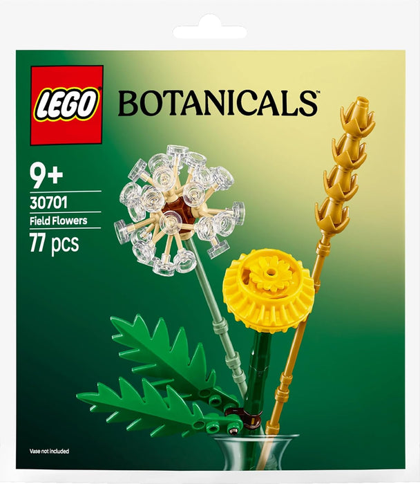 LEGO Botanicals Field Flowers, 77 Pieces, Ages 9+, Paper Bag Building Set 30701