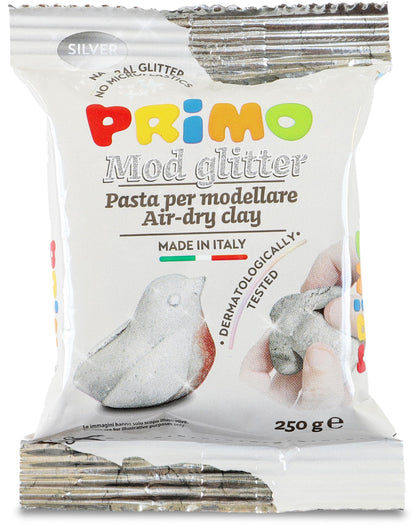 PRIMO - Pasta Modellabile Dermatologicamente Testata 250g Inodore Vegan, Panetto Simil Argilla da Modellare senza Microplastiche, Giochi Bambini 3 Anni Lavoretti Creativi, Asciuga all'Aria, no Cottura