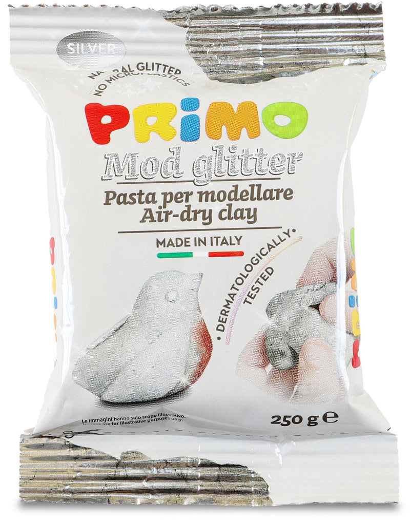 PRIMO - Pasta Modellabile Dermatologicamente Testata 250g Inodore Vegan, Panetto Simil Argilla da Modellare senza Microplastiche, Giochi Bambini 3 Anni Lavoretti Creativi, Asciuga all'Aria, no Cottura