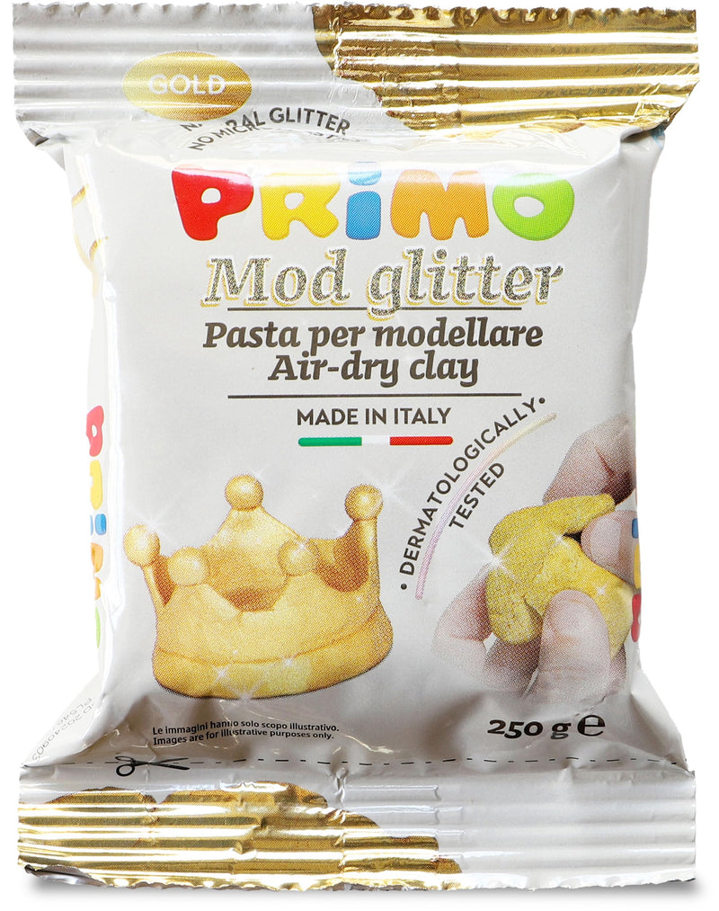 PRIMO - Pasta Modellabile Dermatologicamente Testata 250g Inodore Vegan, Panetto Simil Argilla da Modellare senza Microplastiche, Giochi Bambini 3 Anni Lavoretti Creativi, Asciuga all'Aria, no Cottura