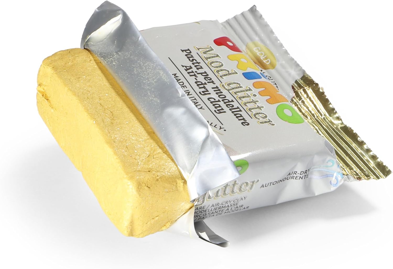 PRIMO - Pasta Modellabile Dermatologicamente Testata 250g Inodore Vegan, Panetto Simil Argilla da Modellare senza Microplastiche, Giochi Bambini 3 Anni Lavoretti Creativi, Asciuga all'Aria, no Cottura