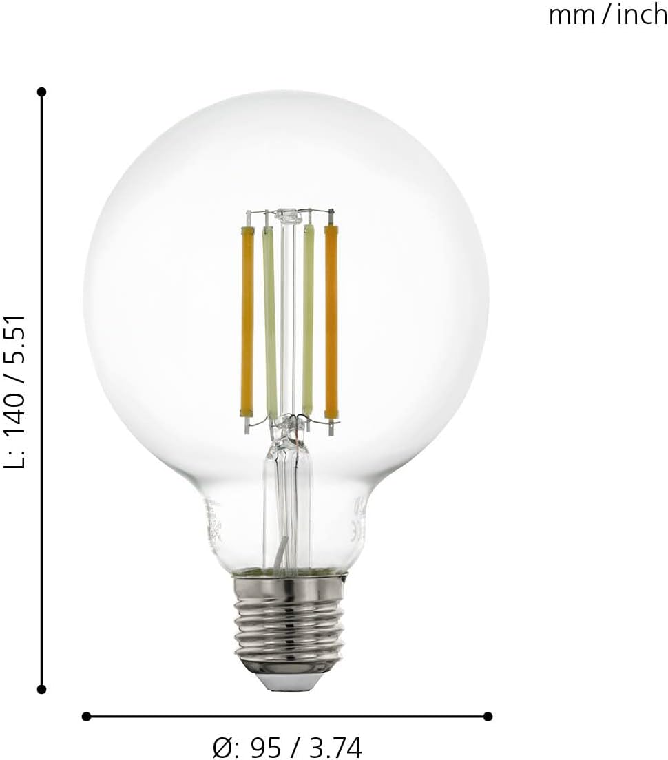 Eglo E27 G95 Smart Bulb – Clear Glass With Zigbee & Bluetooth