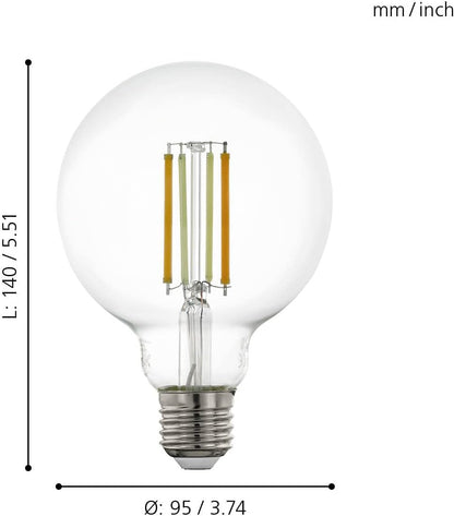 Eglo E27 G95 Smart Bulb – Clear Glass With Zigbee & Bluetooth