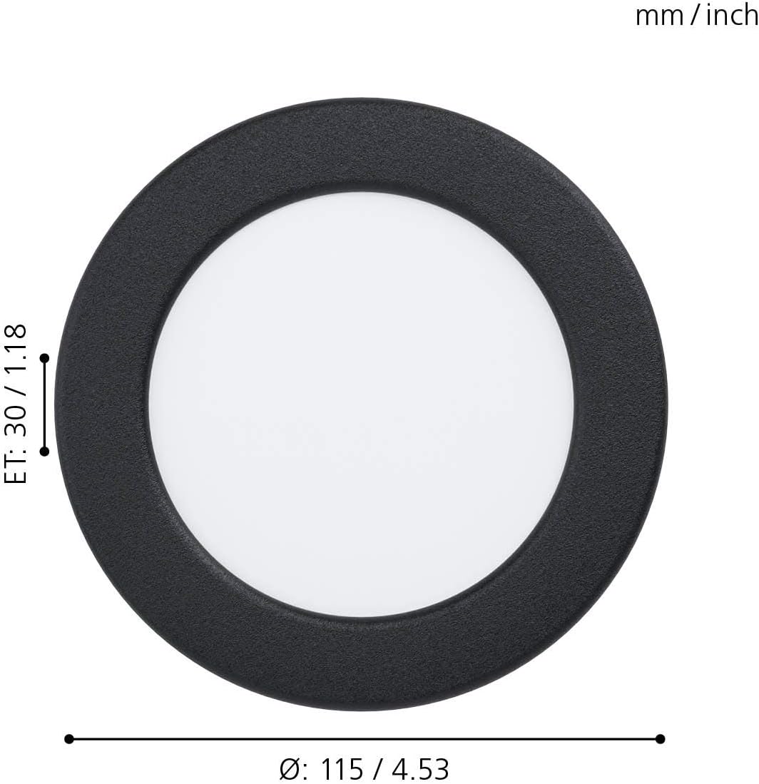 Eglo Fueva 5 Recessed Led Light – +117 Mm – Black – 650Lm