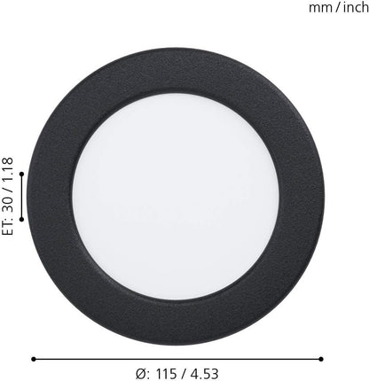 Eglo Fueva 5 Recessed Led Light – +117 Mm – Black – 650Lm