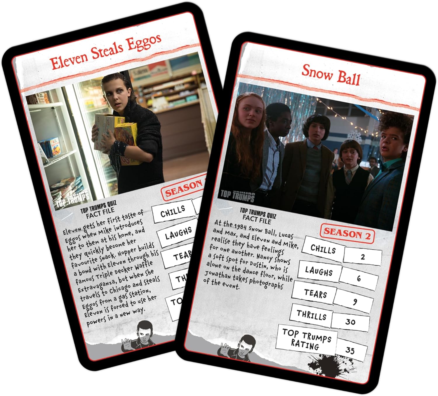 Top Trumps Stranger Things Tin Case Collector Version - 1 Deck of Dedicated Playing Game Cards for 2 plus players makes a great gift for ages 15 plus