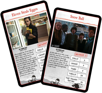 Top Trumps Stranger Things Tin Case Collector Version - 1 Deck of Dedicated Playing Game Cards for 2 plus players makes a great gift for ages 15 plus
