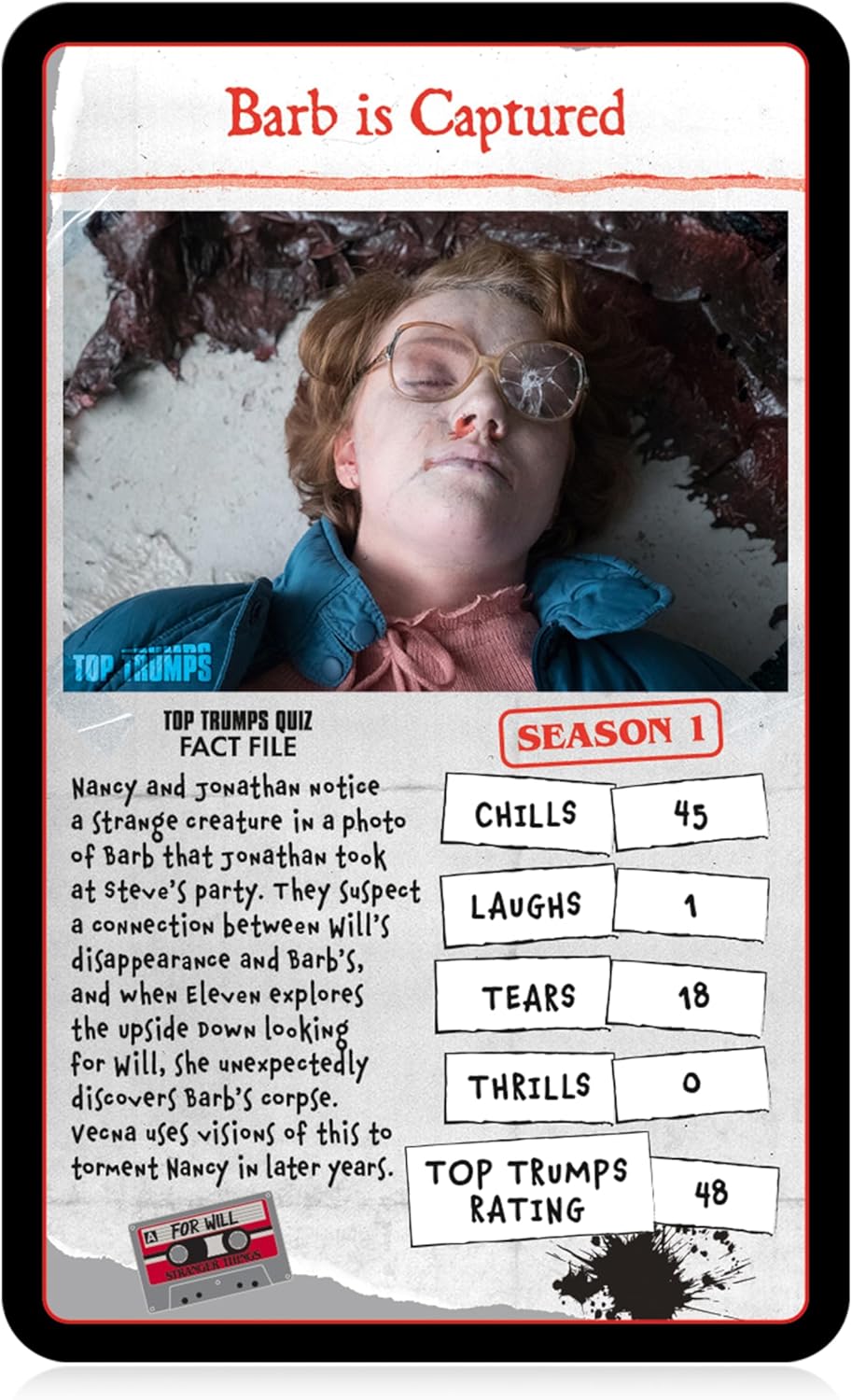 Top Trumps Stranger Things Tin Case Collector Version - 1 Deck of Dedicated Playing Game Cards for 2 plus players makes a great gift for ages 15 plus