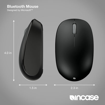 Incase Bluetooth Mouse – Designed by Microsoft – Compact & Sculpted for Comfort, 12-Month Battery Life, Fast-Tracking Sensors, Precision Navigation Across Multiple Surfaces, 1 AA Battery (Black
