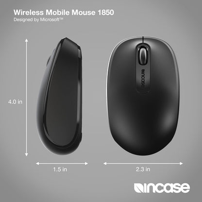 Incase Wireless Mobile Mouse 1850 – Designed by Microsoft – Compact, Comfortable, Right/Left Hand Use, 6-Month Battery Life, Nano Transceiver, Works with Mac/Windows 8/10/11